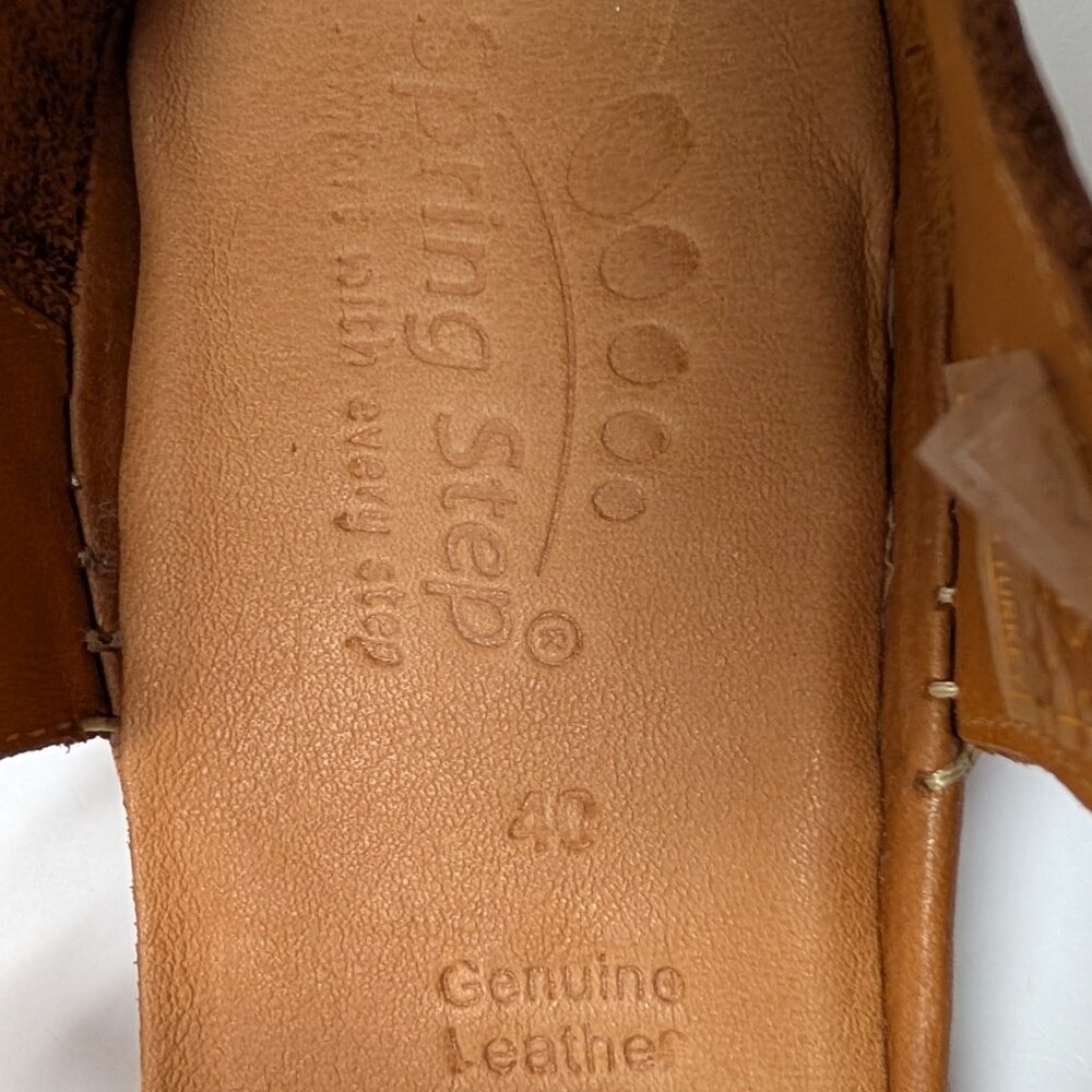 Spring Step Irin T-Strap Leather Wedge Sandals in Brown - Picture 2 of 15